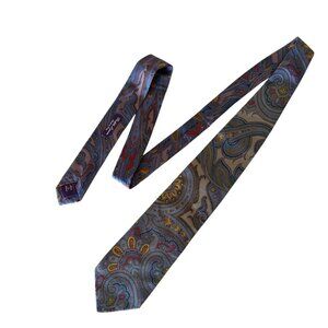 Ralph Lauren Collection Paisley Silk Necktie 60" Made In Italy 100% Silk Handmad
